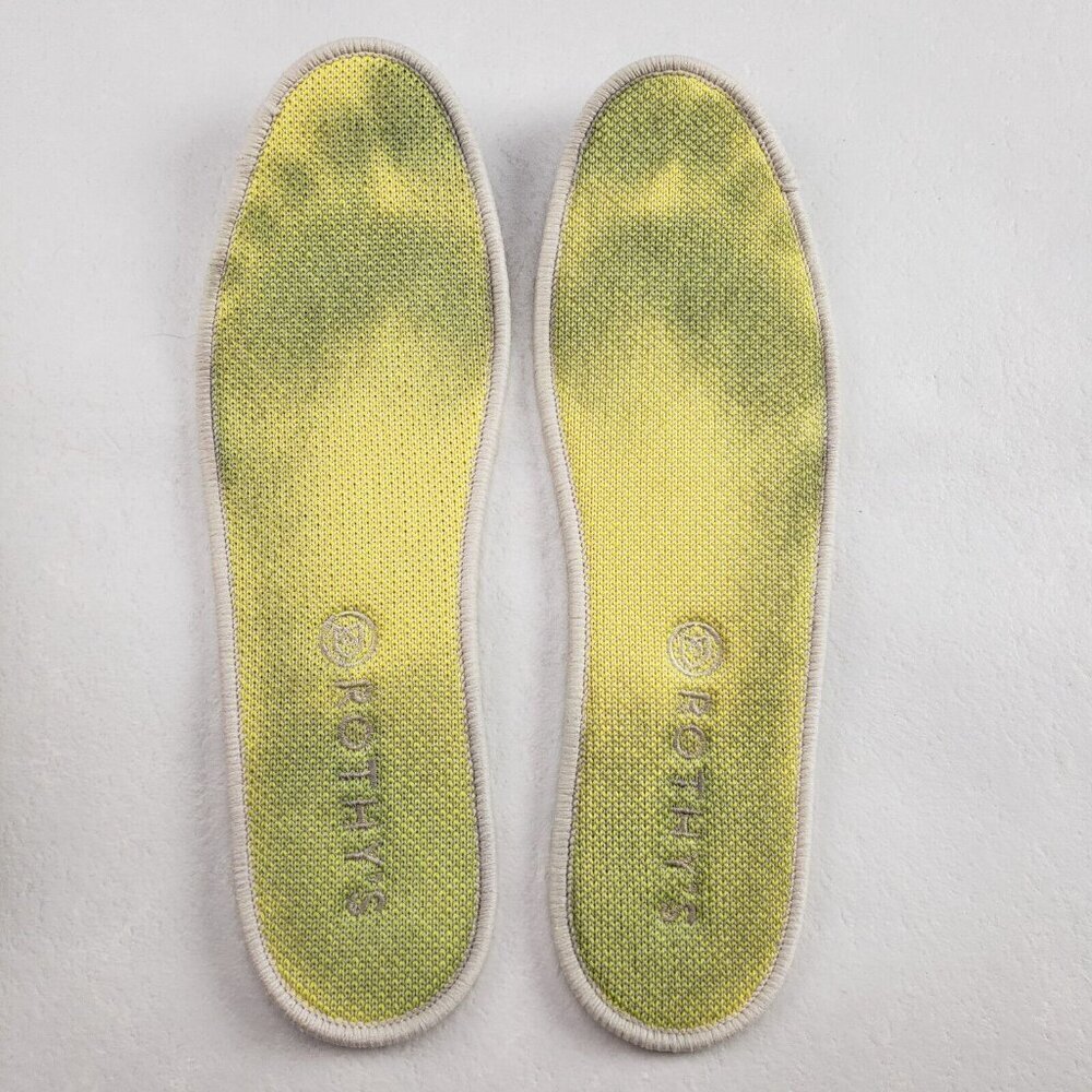 Rothys Retired Slip On Sneaker Womens 9 Yellow Honeycomb Yellow Casual Knit Shoe - Picture 10 of 11